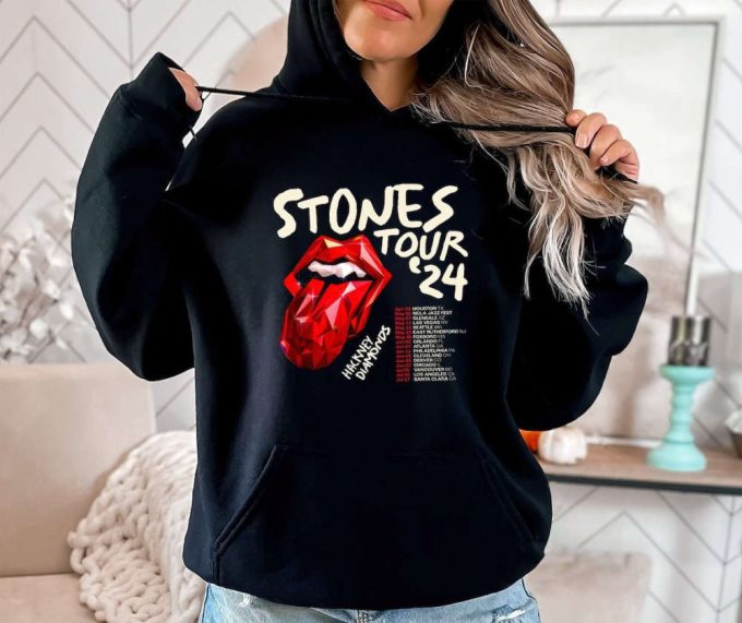 The Rolling Stones Hackney Diamonds Tour 2024 Schedule List Shirt, Rolling Stones 2024 Hackney Diamonds Sweatshirt, Rolling Stones Hoodie 3