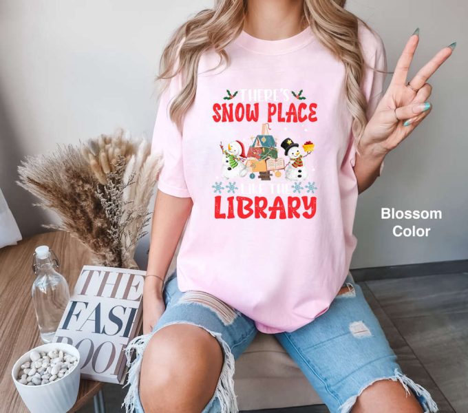 Cozy Library Bookworm Christmas Shirt – Funny Snowman Reading Shirts 4
