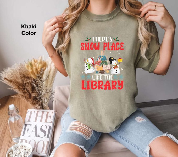Cozy Library Bookworm Christmas Shirt – Funny Snowman Reading Shirts 5