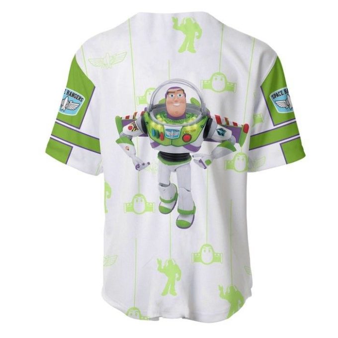 Toy Story Buzz Lightyear White Green Patterns Disney Unisex Cartoon Casual Outfits Custom Baseball Jersey Gifts For Fans 3