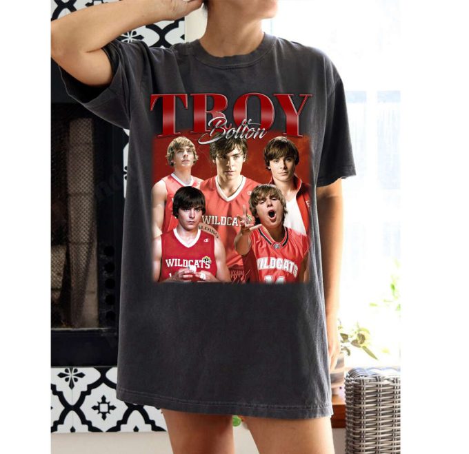 Troy Bolton T-Shirt Troy Bolton Shirt Troy Bolton Tees Troy Bolton Sweater Vintage Unisex T-Shirt Classic Movie Couples Shirt 2