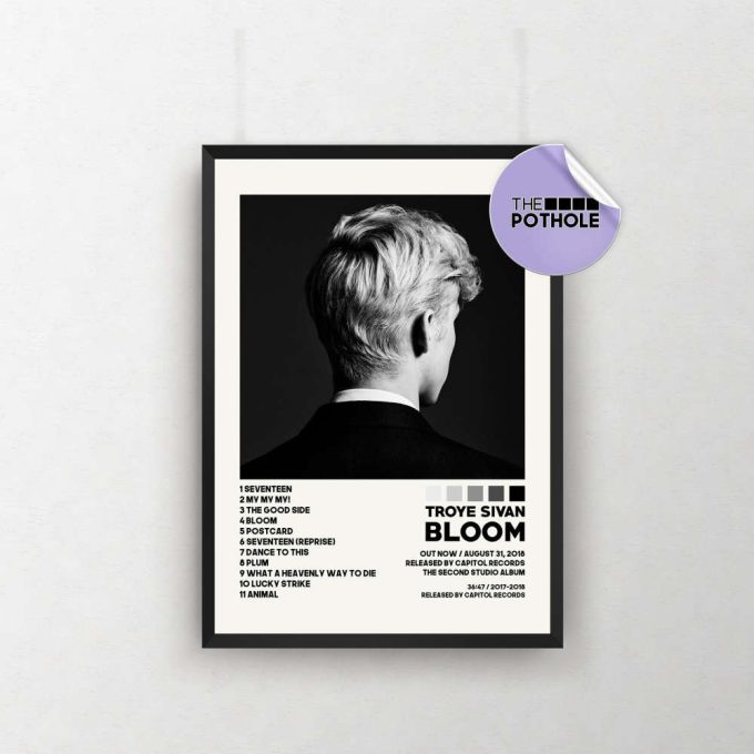 Troye Sivan Posters / Bloom Poster, Troye Sivan, Bloom, Album Cover Poster / Tracklist Poster, Custom Poster 2