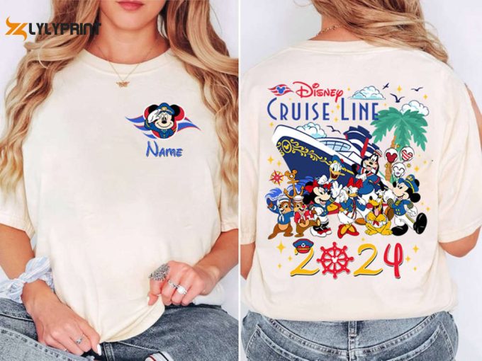 Personalized Disneyland Cruise 2024 Shirt Mickey Family Vacation &Amp;Amp; Pixar Day At Sea 1