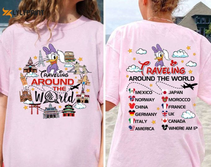 2024 Mickey &Amp;Amp; Friends Epcot World Tour Shirt: Drinking Around The World Wdw Disneyland Trip 1