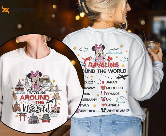 Two-Sided Mickey And Friends Epcot World Tour 2024 Shirt, Epcot World Traveler Shirt, Drinking Around The World, Wdw Disneyland Epcot Trip