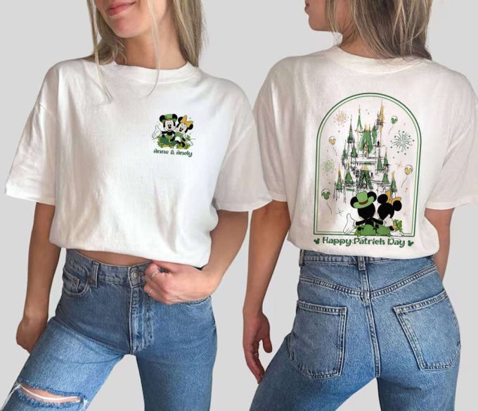 St Patrick S Day 2024 Couple Shirt: Mickey Minnie Personalized Castle Family Trip 2