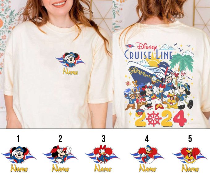 Disneyland Cruise 2024 Shirt: Personalized Two-Sided &Amp; Fun! Mickey &Amp; Friends Family Matching Shirts 2