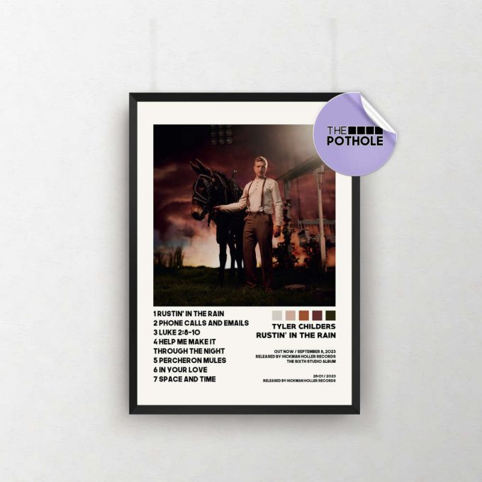 Tyler Childers Poster | Rustin' In The Rain Poster | Tracklist Album Cover Poster / Album Cover Poster, Tyler Childers, Rustin' In The Rain 2
