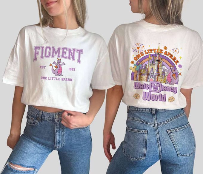 Vintage Figment Shirt - 1983 Est Retro Walt Mickey World One Little Spark - Mickey Castle Matching Shirt 2