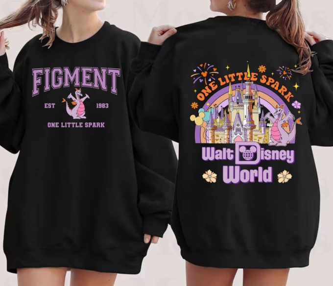 Vintage Figment Shirt - 1983 Est Retro Walt Mickey World One Little Spark - Mickey Castle Matching Shirt 3