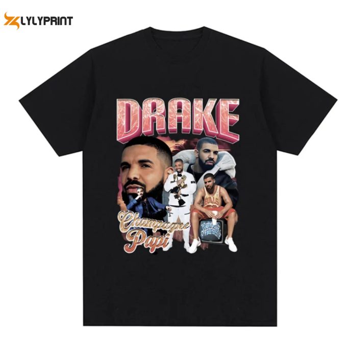 Vintage Rapper Drake Graphic T Shirt, Champagne Papi T Shirts, Drake Rapper Shirt, Bootleg Drake Graphic Tee, Drakes Sweatshirt Hoodie 1