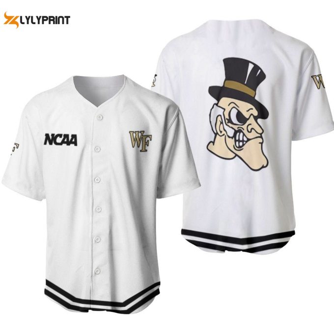 Wake Forest Demon Deacons Classic White With Mascot Gift For Wake Forest Demon Deacons Fans Baseball Jersey Gifts For Fans 1