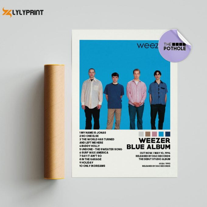 Weezer Posters / Blue Album Poster / Album Cover Poster / Poster Print Wall Art / Custom Poster / Home Decor, Weezer, Blue Album 1