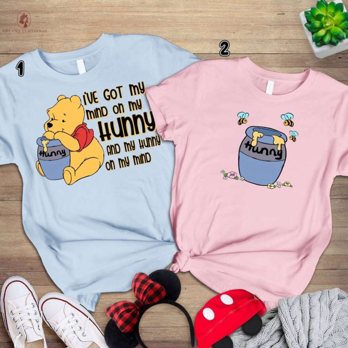 Winnie The Pooh Valentine Couple Shirt, Pooh Honey Matching T-Shirt, Disneyland Couple Shirt, Pooh Honeymoon Shirt, Valentine Day Gift 2