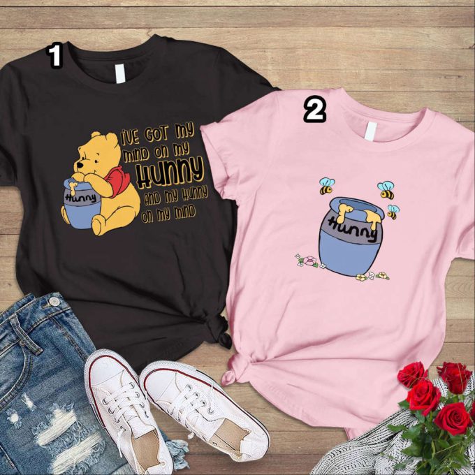 Winnie The Pooh Valentine Couple Shirt, Pooh Honey Matching T-Shirt, Disneyland Couple Shirt, Pooh Honeymoon Shirt, Valentine Day Gift 3