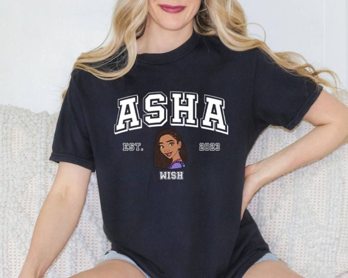 Wish Movie Character Sweatshirt, Asha Princess And Star Shine On T-Shirt | Wish Movie 2023 T-Shirt | Disneyworld Family Trip Birthday Gift 2