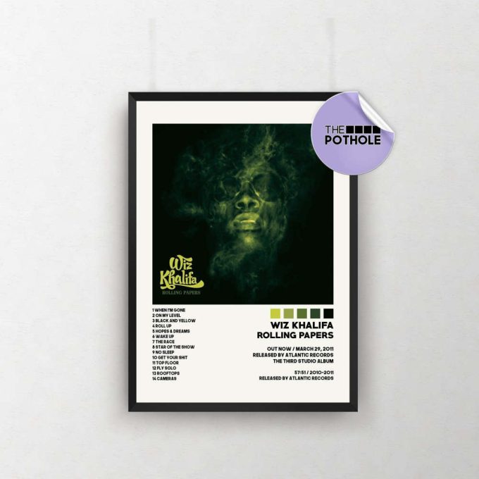 Wiz Khalifa Posters / Rolling Papers Poster / Wiz Khalifa, Rolling Papers / Album Cover Poster / Tracklist Poster, Custom Poster 2