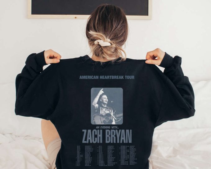 Zach Bryan American Heartbreak Tour Front &Amp; Back, Country Music Sweatshirt, For Men Women 3