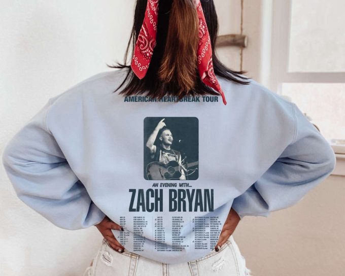 Zach Bryan American Heartbreak Tour Front &Amp; Back, Country Music Sweatshirt, For Men Women 4