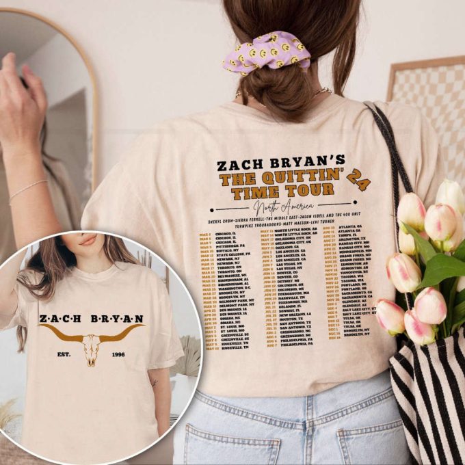 Zach Bryan Est 1996 Shirt, The Quittin Time 2024 Tour Sweatshirt, Country Music Singer Hoodie, Western Cowboy Shirt Gift For Fans 2