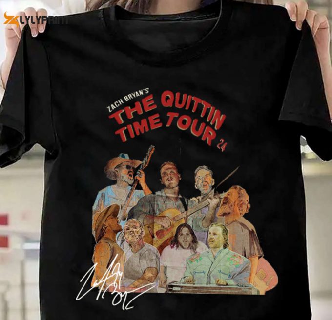 Zach Bryan The Quittin Time Tour 2024 Retro Vintage Style Bootleg Merch Shirt, For Men Women 1