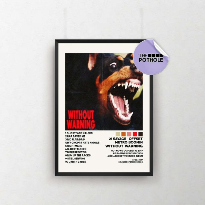 21 Savage, Offset, Metro Boomin Poster / Without Warning Poster / Album Cover Poster Poster Print Wall Art, Poster, Home Decor 2