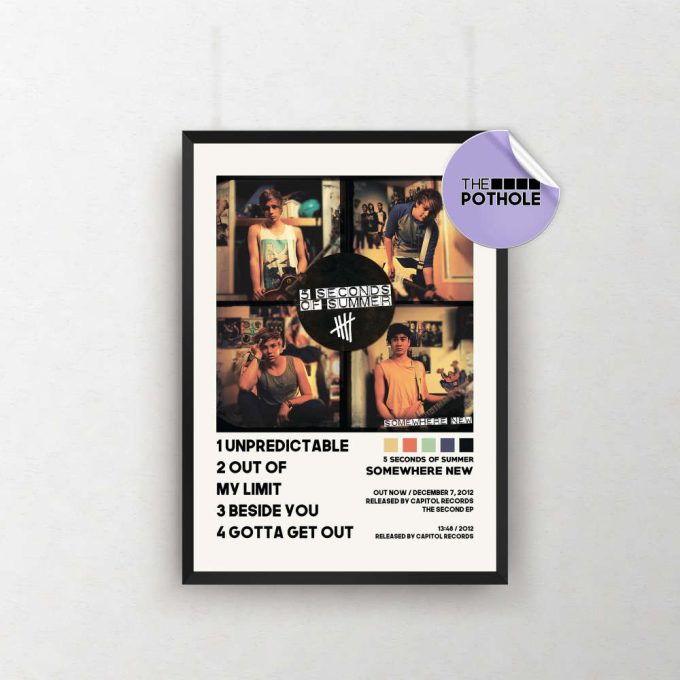 5 Seconds Of Summer Posters / Somewhere New Poster, Album Cover Poster / Poster Print Wall Art / Custom Poster, 5 Seconds Of Summer, 5Sos 2