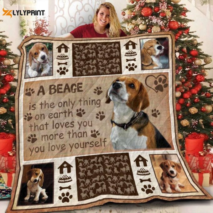 A Beagle Live Here 3D Customized Quilt 1