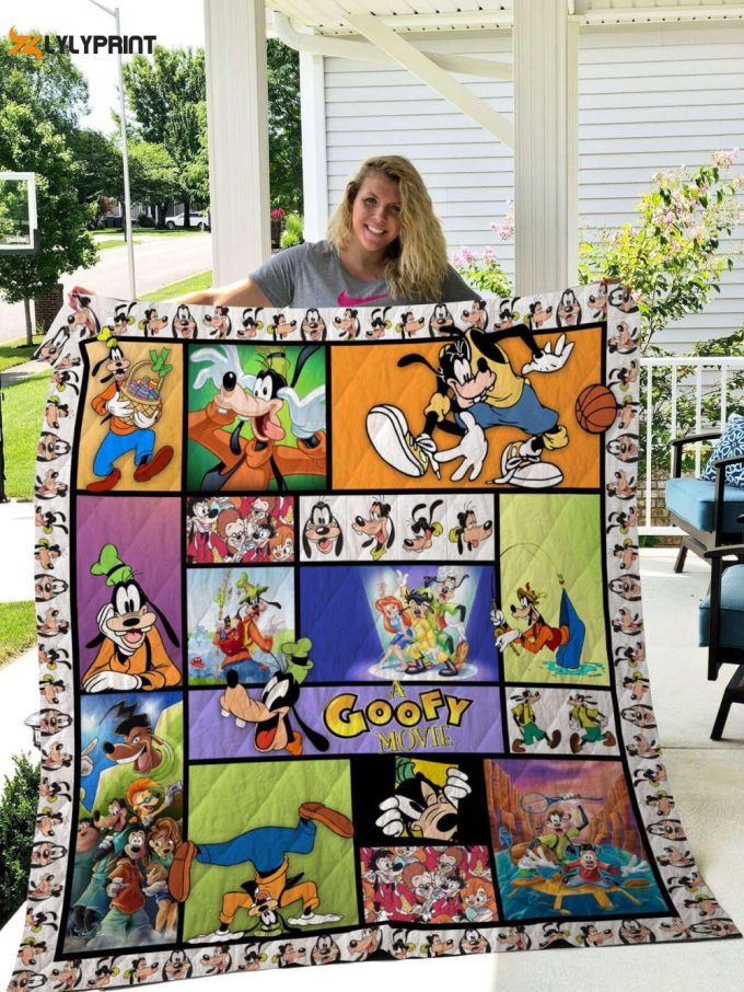 A Goofy Movie, Goofy &Amp;Amp; Max, Disney Quilt Blanket Goofy Disney Gift For Fans 1