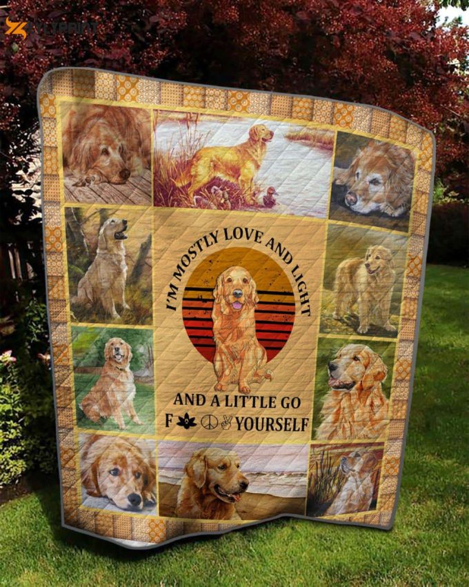 A Little Go Golden 3D Customized Quilt Blanket 1