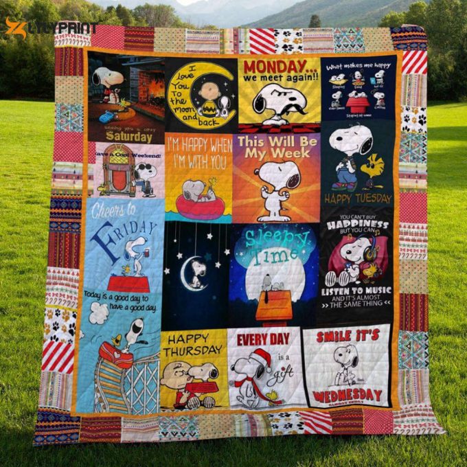 A Week Of Snoopy The Peanuts Cartoon 1K95 Gift Lover Quilt Blanket 1
