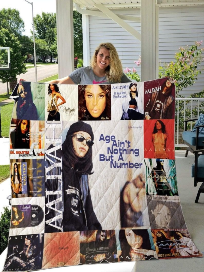 Aaliyah Quilt Blanket For Fans Home Decor Gift 2