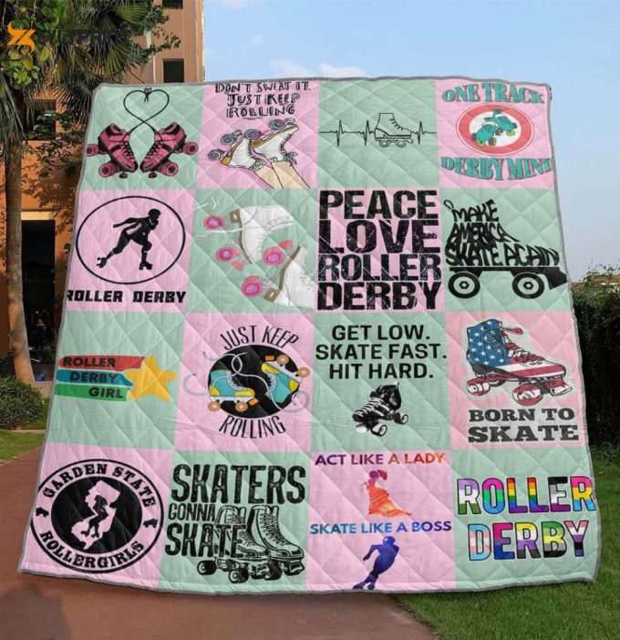 Act Like A Lady Skate Like 3D Customized Quilt 1