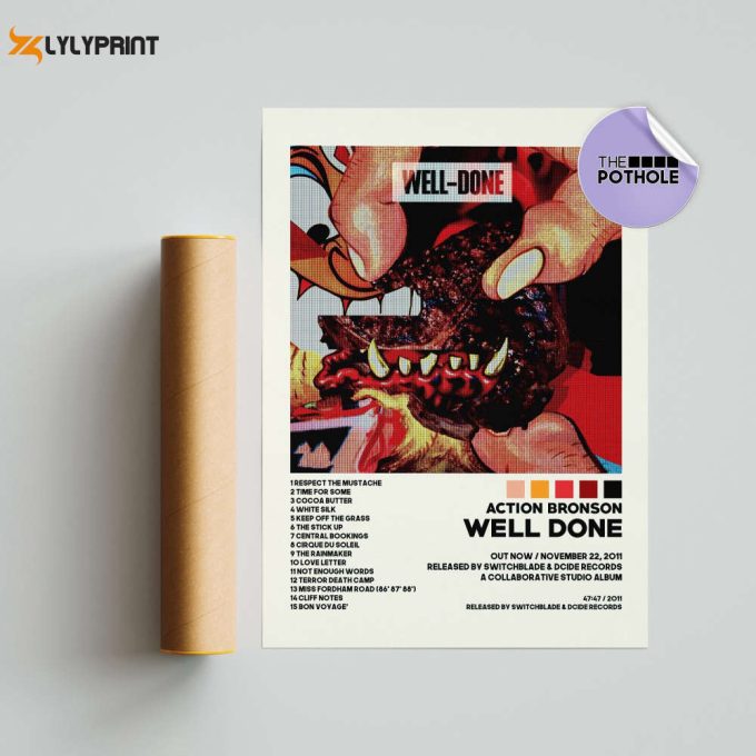 Action Bronson Posters / Well Done Poster / Action Bronson, Well Done / Album Cover Poster / Tracklist Poster, Custom Poster 1