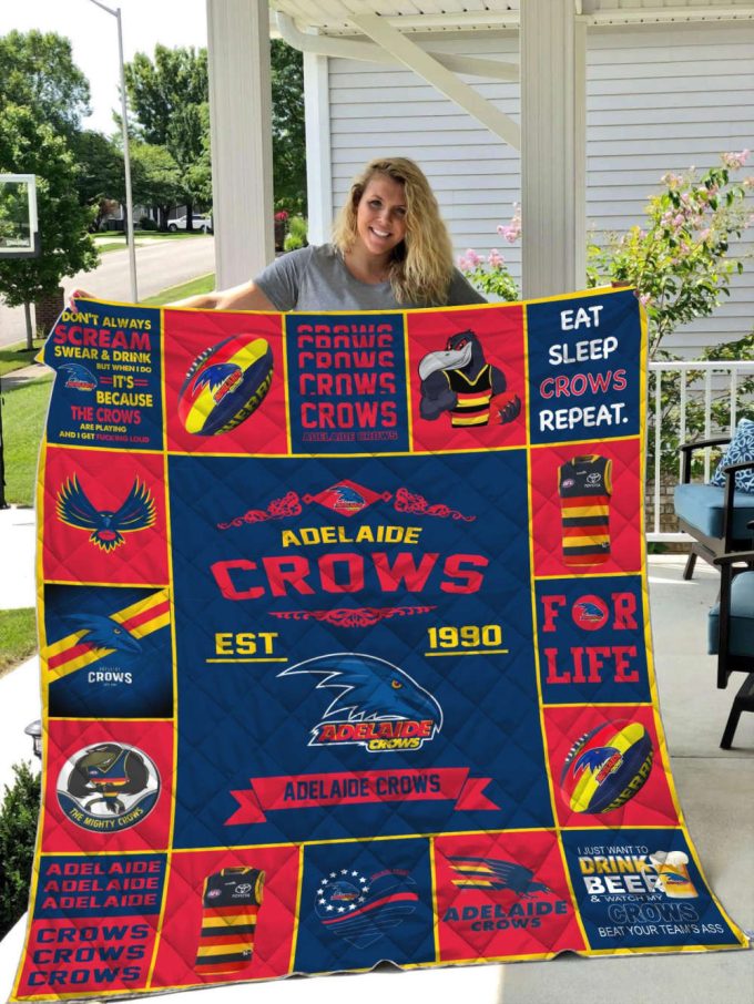 Adelaide Crows 2 Quilt Blanket For Fans Home Decor Gift 2