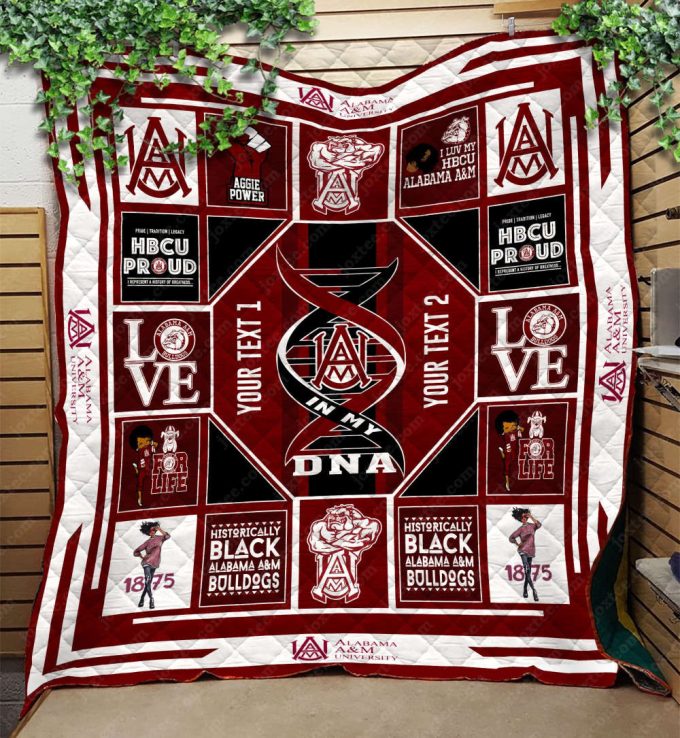 Alabama A&Amp;M Bulldogs 2 Quilt Blanket For Fans Home Decor Gift 3