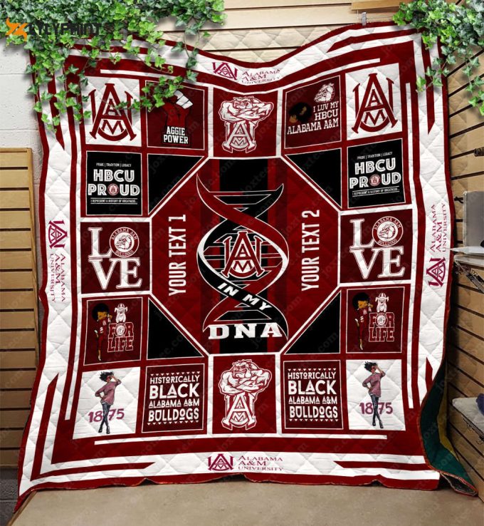 Alabama A&Amp;Amp;M Bulldogs 2 Quilt Blanket For Fans Home Decor Gift 1