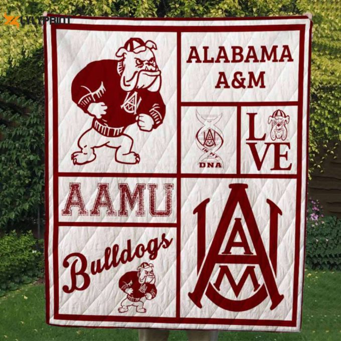 Alabama A&Amp;Amp;M Bulldogs 3 Quilt Blanket For Fans Home Decor Gift 1