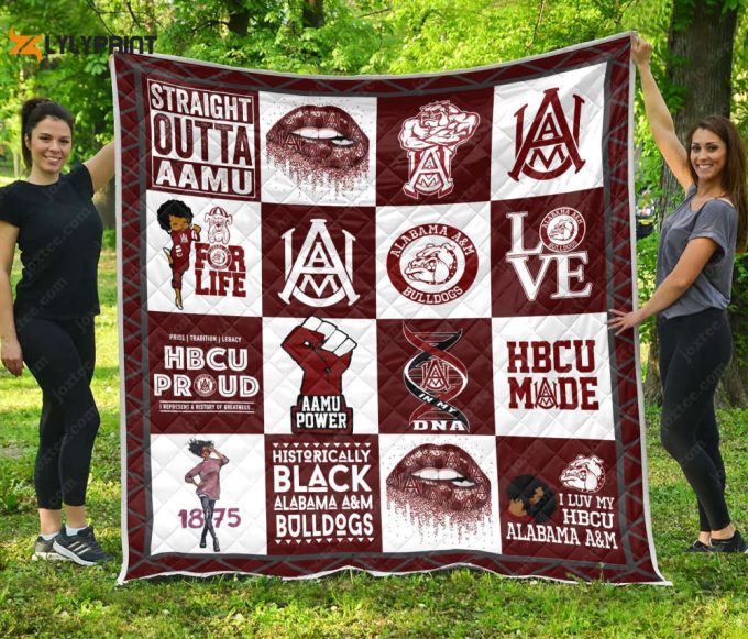 Alabama A&Amp;Amp;M Bulldogs Quilt Blanket For Fans Home Decor Gift 1