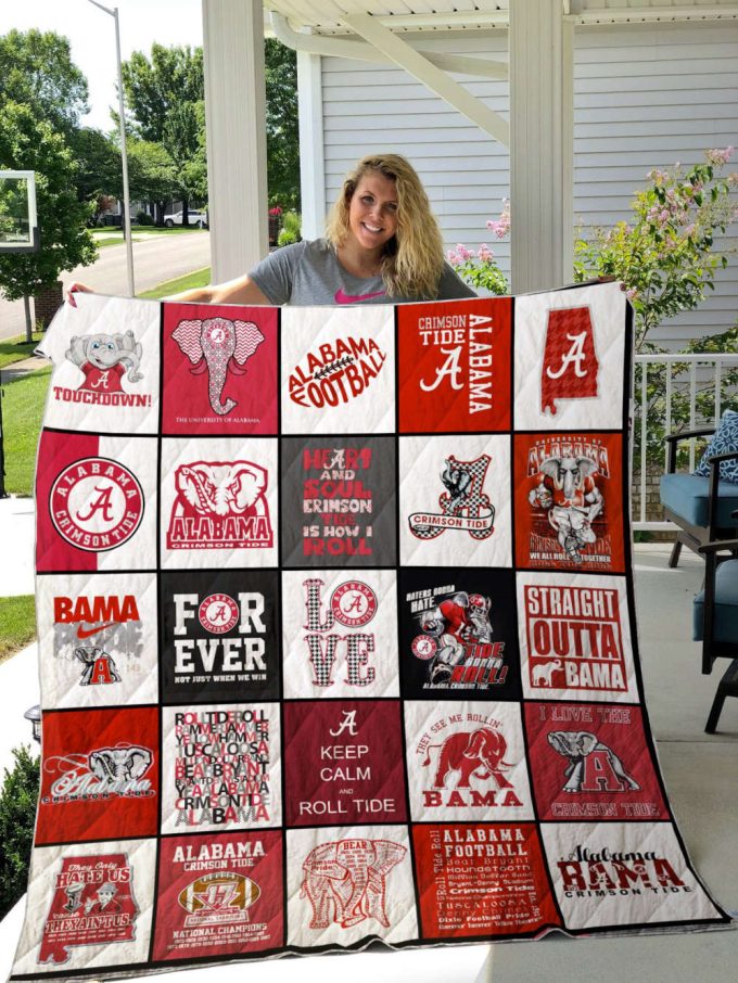 Alabama Crimson Tide 1 Quilt Blanket For Fans Home Decor Gift 2