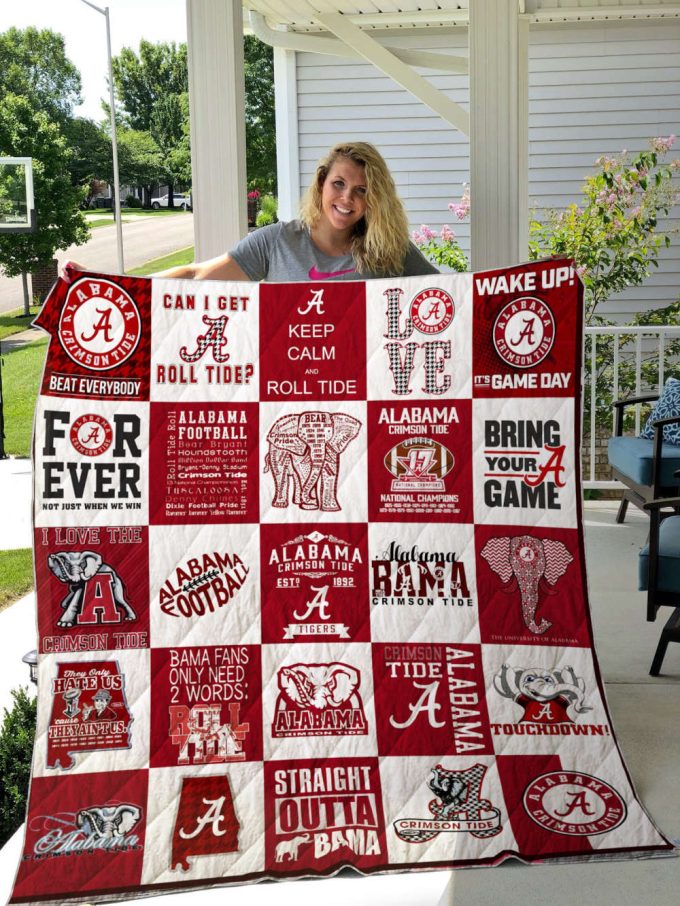 Alabama Crimson Tide 1 Quilt Blanket For Fans Home Decor Gift 3