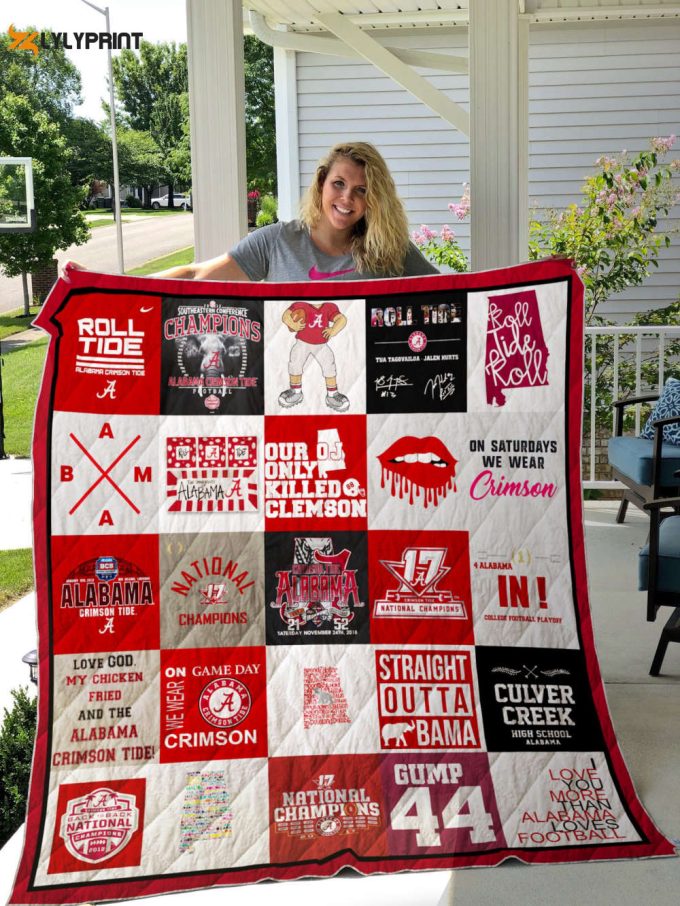 Alabama Crimson Tide 2 Quilt Blanket For Fans Home Decor Gift 1