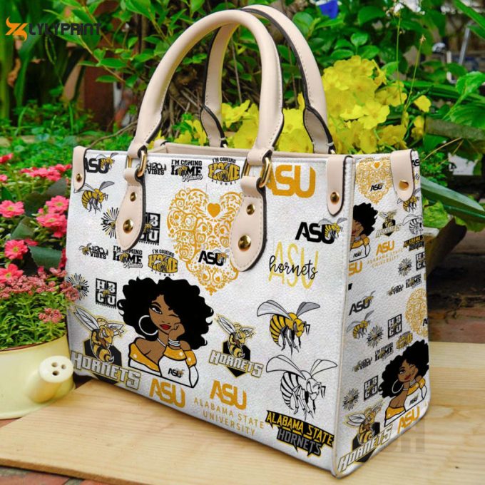 Alabama State Hornets Leather Handbag Gift For Women 1