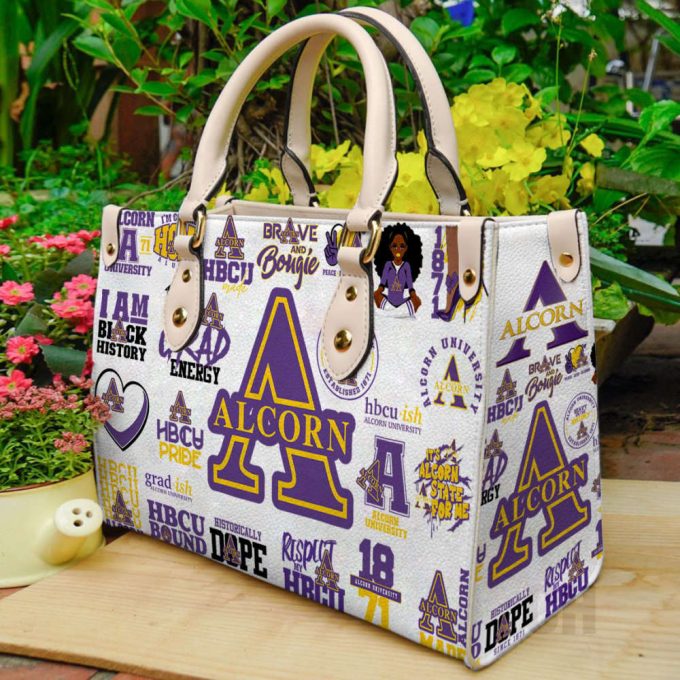 Alcorn State Braves Leather Handbag Gift For Women 2