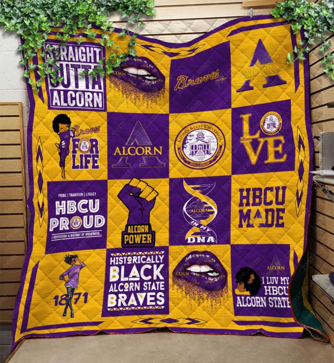 Alcorn State Braves Quilt Blanket Home Decor Gift 2