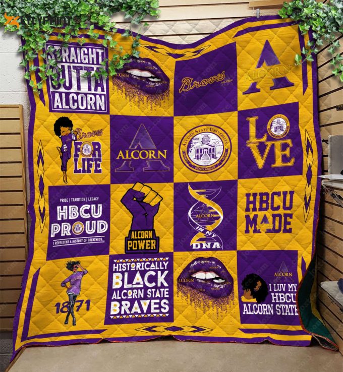 Alcorn State Braves Quilt Blanket Home Decor Gift 1