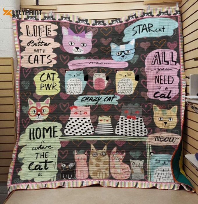 All You Need Is A Cat 3D Customized Quilt 1