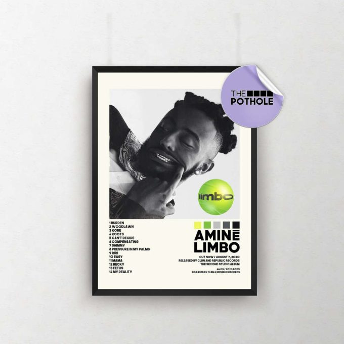 Aminé Poster | Limbo Poster | Tracklist Album Cover Poster / Album Cover Poster Print Wall Art, Custom Poster 2