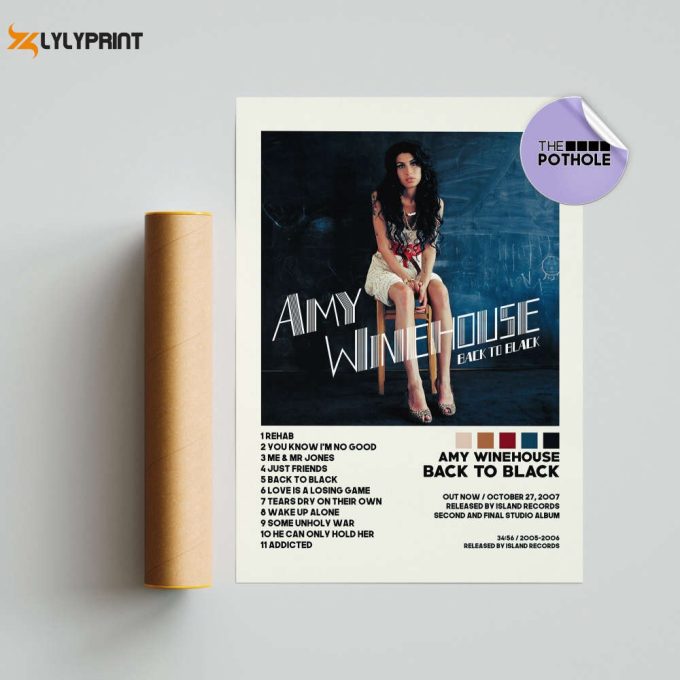 Amy Winehouse Posters / Back To Black Poster / Album Cover Poster, Poster Print Wall Art, Custom Poster, Home Decor, Amy Winehouse 1