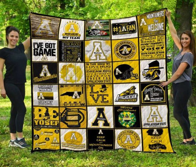 Appalachian State Mountaineer Quilt Blanket For Fans Home Decor Gift 3D 2